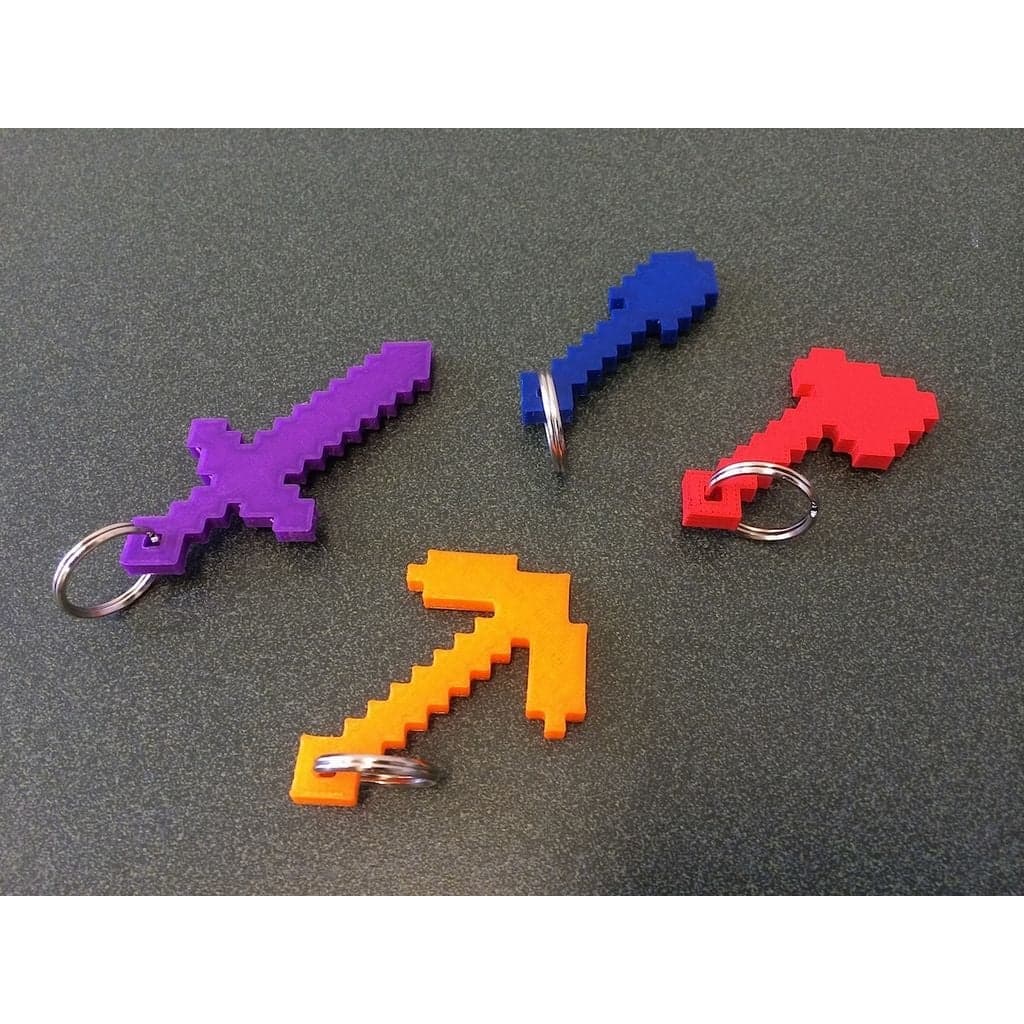 Minecraft Tools with Keychain Hole — imagen 2