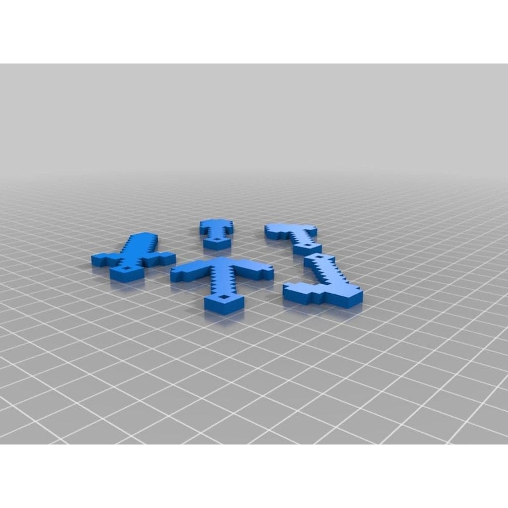 Minecraft Tools with Keychain Hole — imagen 3