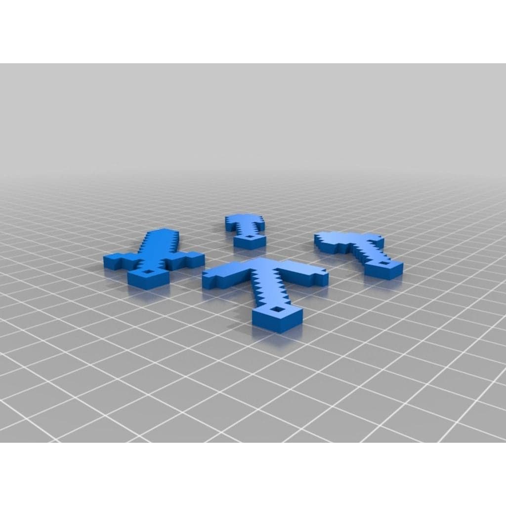 Figura Minecraft Tools with Keychain Hole